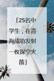 25名中学生，在青海成功发射一枚探空火箭