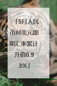 5月人民币对美元即期汇率累计升值0.93%
