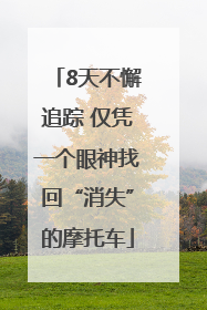 8天不懈追踪 仅凭一个眼神找回“消失”的摩托车